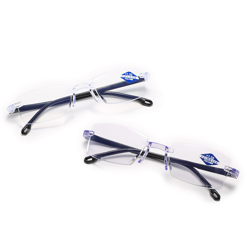 推荐New anti-blue reading glasses Rimless diamond cut edge r