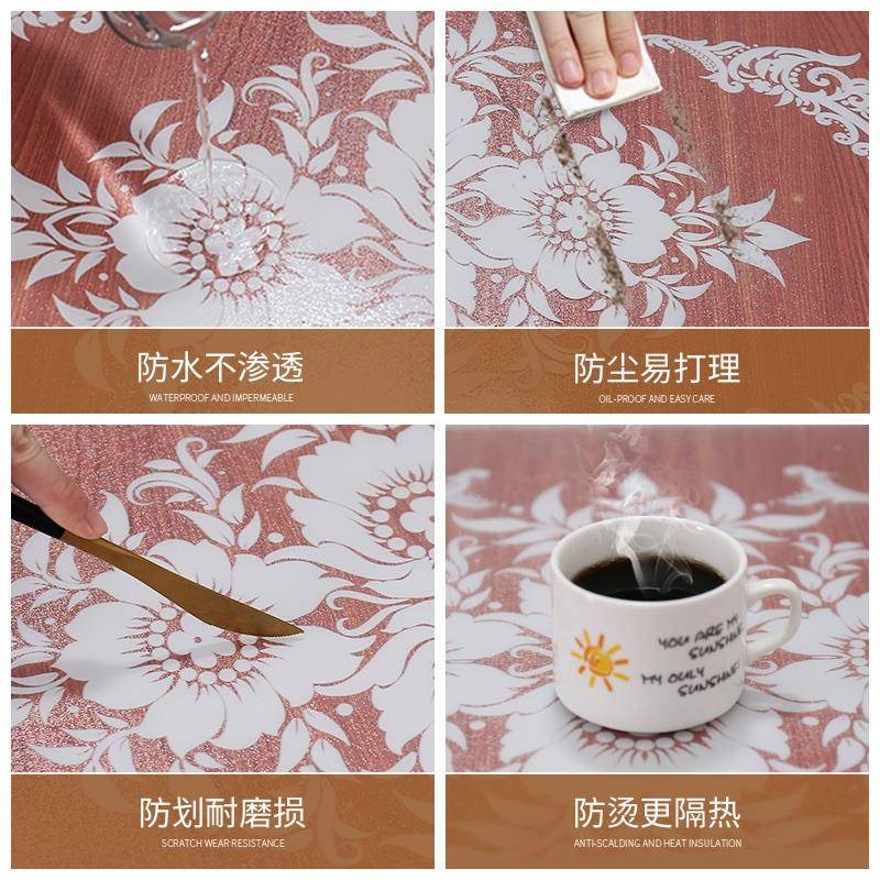 pv c视软玻璃电桌柜桌垫透明蕾丝餐布防水防油水晶RBL041板茶几垫