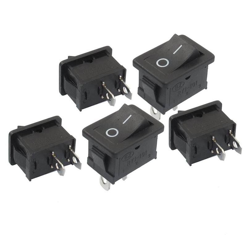 推荐5pcs SPST onoff momentum Off Rocker Switch AC 250v6a 125