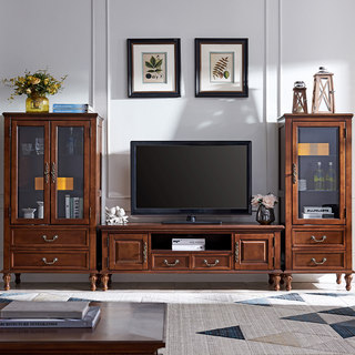 小户型电视柜实木电视柜茶r几组合5式电视美子客厅1.柜米家具1.8