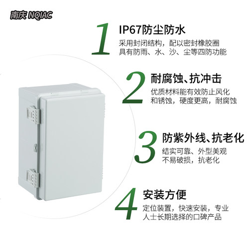 全新PC阻燃合页型防水盒 塑料密E封箱 可带内门配电箱 分线盒