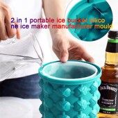 Silicone Bucket Ice Maker 1000ml Lid Cube with Mold