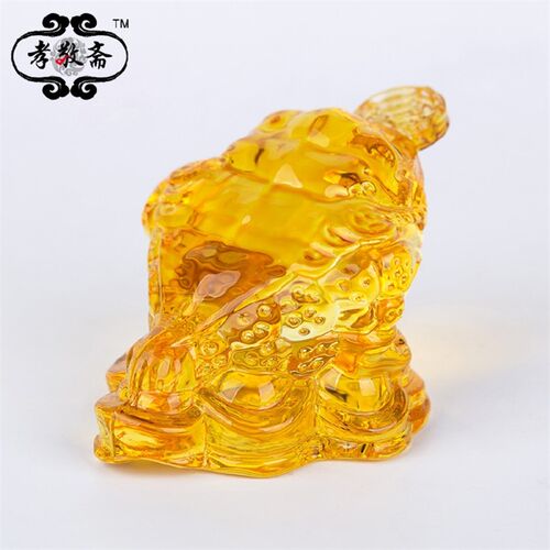 新品骨灰盒用仿水晶摆件随葬玻璃金蟾招财K送宝殡葬随葬安葬骨灰