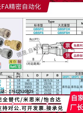 快速管接头阀型管塞管套QBPFC QBPFCH QBSFC QBSFCH1 2 3 4 6