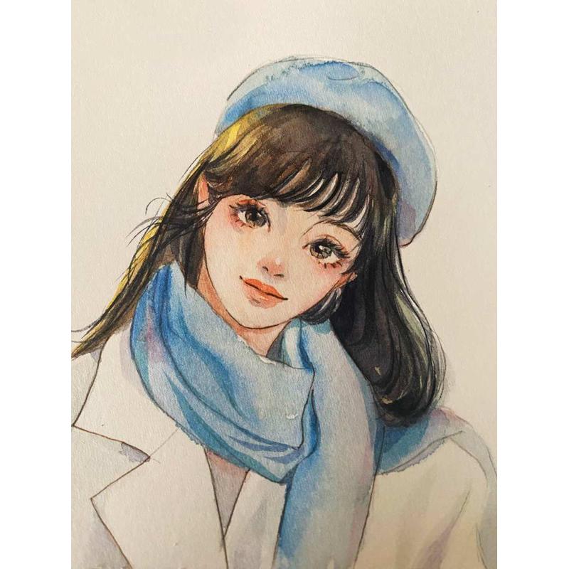 水彩手绘头像非写实人像肖像画定制礼物可邮寄纸质礼物婚礼约稿