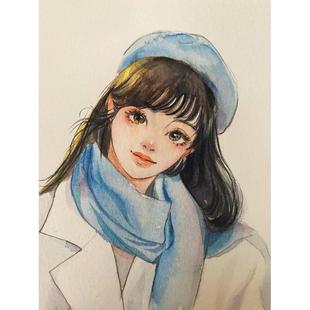 水彩手绘头像非写实人像肖像画定制礼物可邮寄纸质礼物婚礼约稿