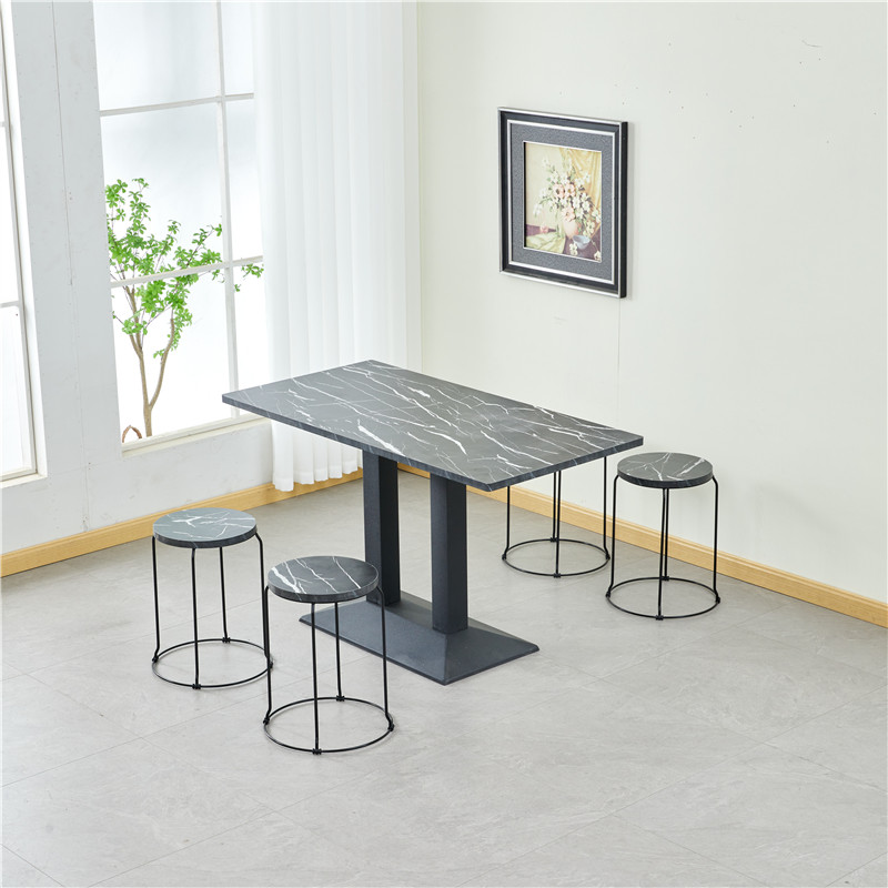 简易长方形快餐桌椅组合小吃店饭店食堂面馆经济型咖啡厅早餐店桌