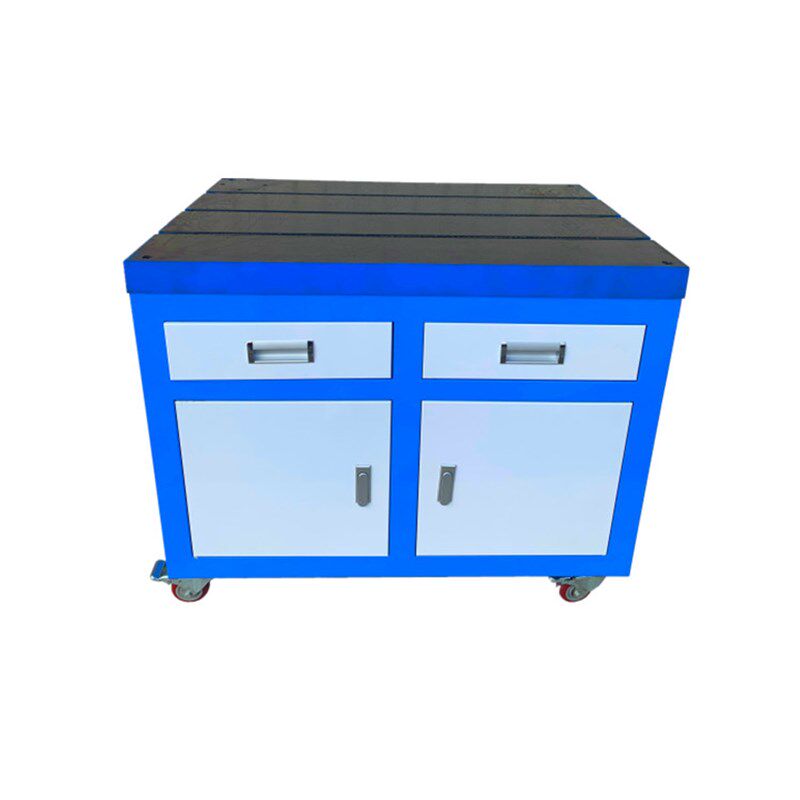 攻丝机平台铸铁t型槽平板钳工工具车车间移动柜子攻牙机工作台600