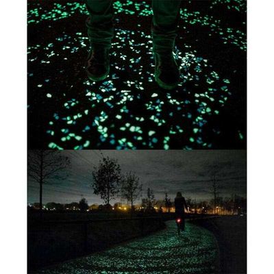 网红100PCS Luminous Stone Fluorescence Cobblestone Pebb