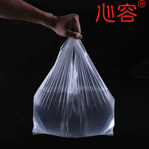 现货白色塑料食品袋加厚背心手提外卖M超市购物打包方便袋子可