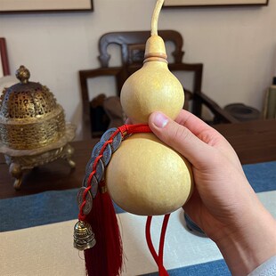 青蚨黄眉庵天然葫芦古真钱摆件挂件
