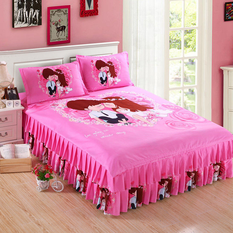 大红色婚庆结婚四件套床上用品1.5m18米床裙被套枕套新婚公主风粉,床上用品,婚庆床品套件,淘宝优惠券,粉丝福利购,淘宝优惠卷