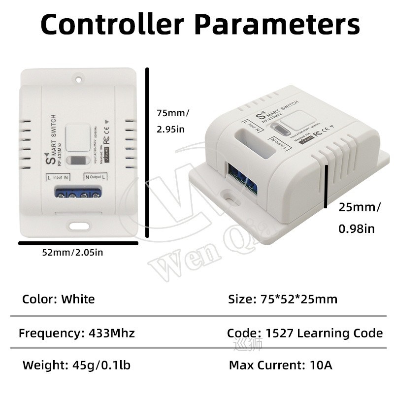 Smart Home Touch Button Switch Wireless 433mhz Remote Contro