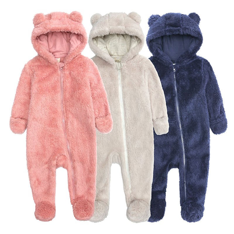 速发Winter Thick Warm Newborn Rompers for Baby Romper Jumpsu