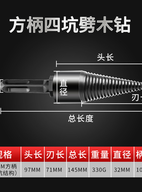 现货器神电机工柴用劈器头裂x农动家分具号木柴村劈破钻头大材锥p