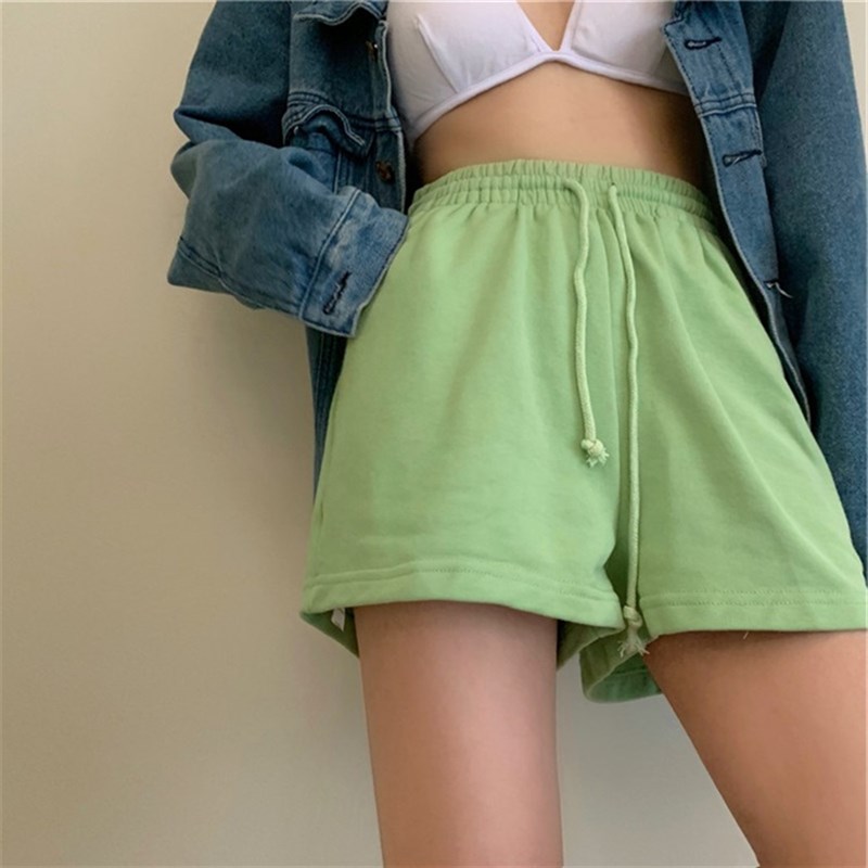 短裤女夏季薄款外穿高腰宽松直筒显瘦休闲运动P裤百搭阔腿a字裤子