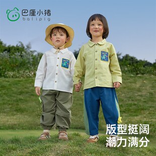 男童衬衫2024新款宝宝春季衣服纯棉小衫超洋气上衣绅士风儿童衬衣
