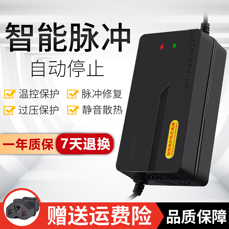 电动车电瓶充电器24V12AH36V12AH黑金专用天能超威电池充电器