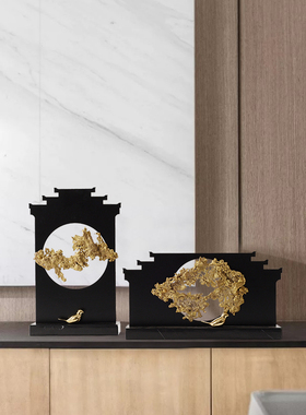 新中式铁艺仿古房屋工艺品客厅玄关电视柜家具P陈设售楼处装饰摆