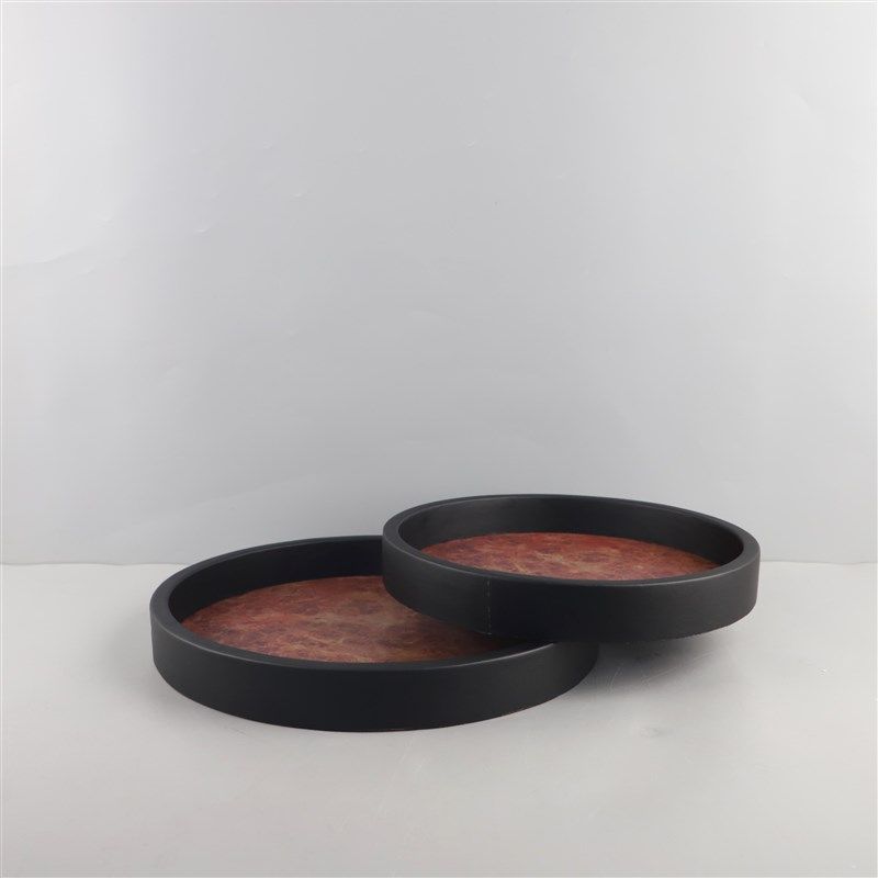 现代简约木质皮革木纹圆形香薰装饰托盘客厅卧室电视柜家居装饰品,家居饰品,香薰托盘,淘宝优惠券,粉丝福利购,淘宝优惠卷