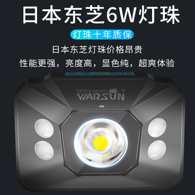 感应头灯强光充电超亮头戴式夜钓钓鱼灯专用超长续航照明灯头顶灯