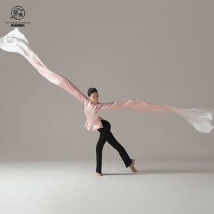 古E典舞民间舞戏曲京剧表演艺考 长款 水袖 练功舞蹈服粉色渐变甩袖