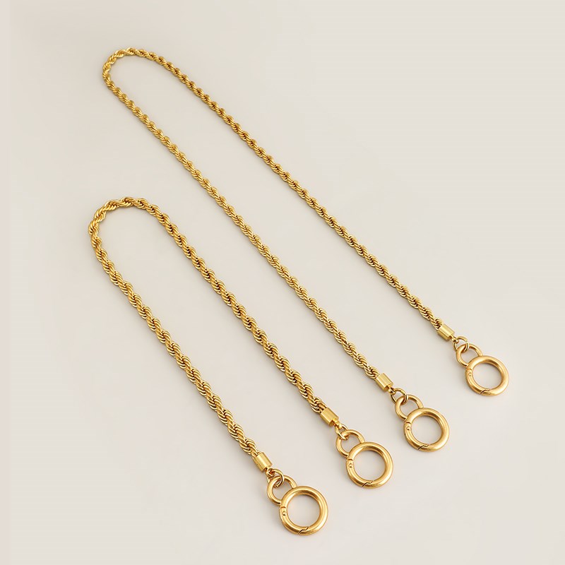 包包链条单买tb小金砖麻花链子改造斜挎肩带腋下T单肩金属短链配