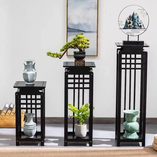 花架置物架子中式 室内简约绿萝花台仿古花几花盆架阳台 客厅落地式