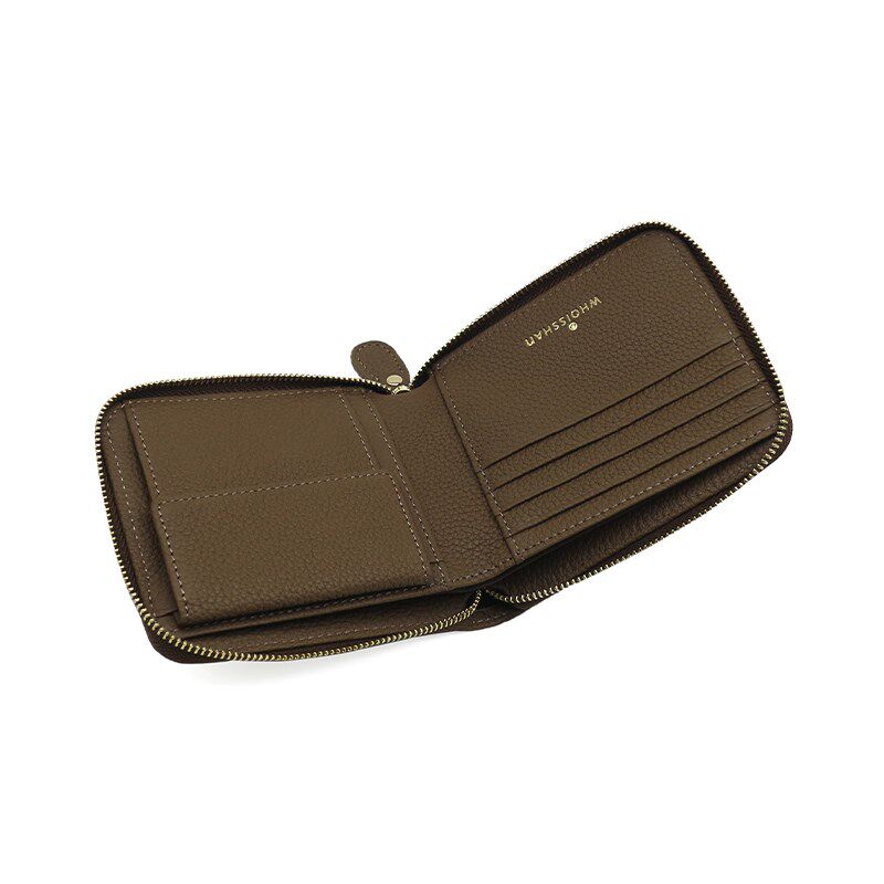 日韩新品头层牛皮女士拉链钱包真皮高档短款大容量卡包男士零钱包