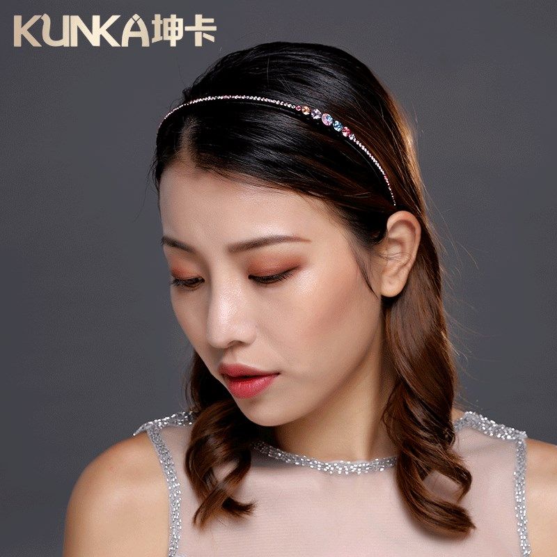 发箍头饰简约宽边压发细头箍女水钻发卡带齿防滑洗脸头饰成人