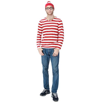 S-XXL Parent-Child Cartoon Where is Wally Waldo Costume Wald
