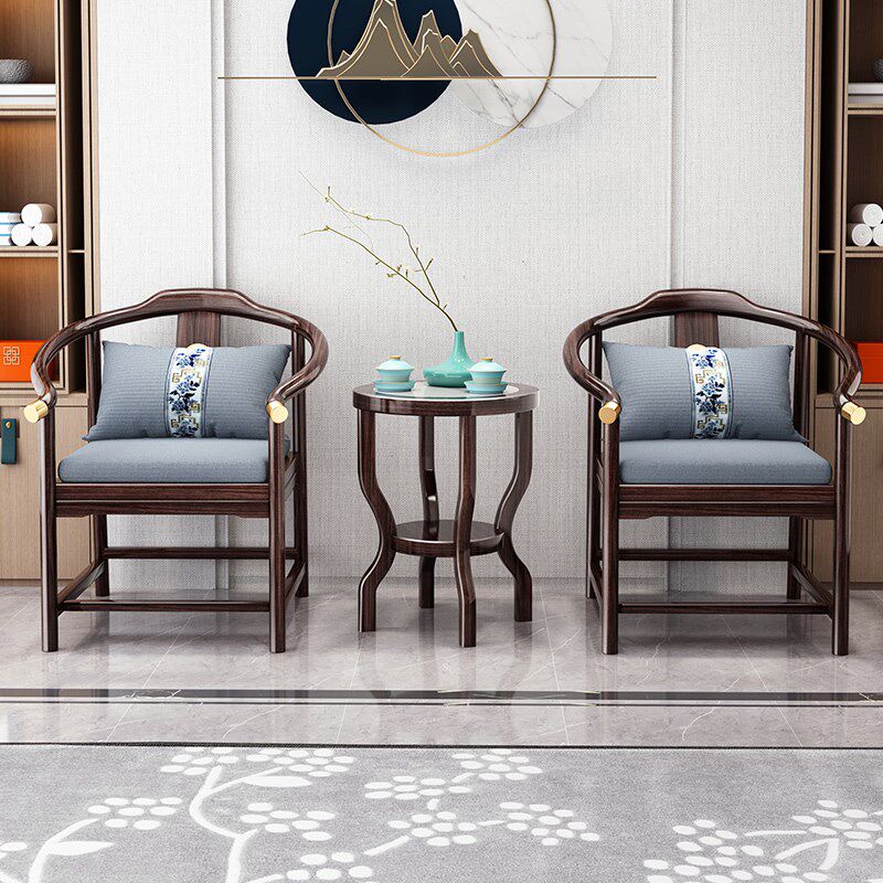 紫家檀木新中g式实木圈椅三件套围椅太师椅桌用主人椅茶金椅靠背