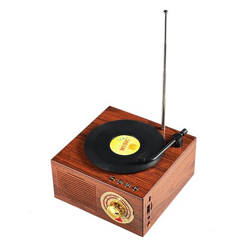 复古蓝牙音箱仿木质低音炮收音机小型无线迷你便携式礼物桌面音响