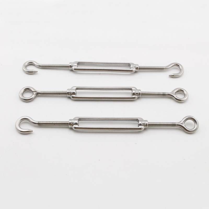 吊钩索拉紧螺旋扣304不锈钢花篮螺丝拉码收缩m4钢丝锁器钢丝绳拉