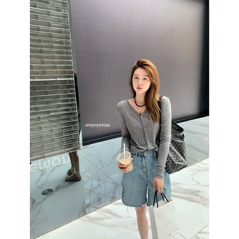 大码女装胖妹妹mm破洞牛仔短裤夏季宽松显瘦五分阔腿中裤子200斤