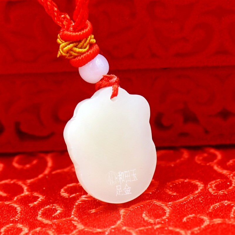 3D金镶玉 4D和田玉镶足金 招财猫 财源L广进男女宝宝儿童金店礼品