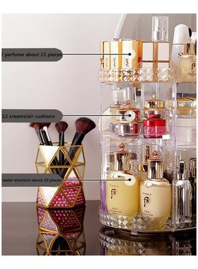 360 Degree Rotating Cosmetic Storage Box Makeup Organizer Co