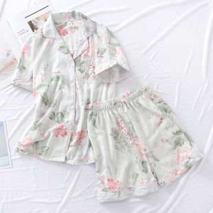 Simple 2022 Summe Sleepwear Pajamas Style Women 网红2Pcs Set