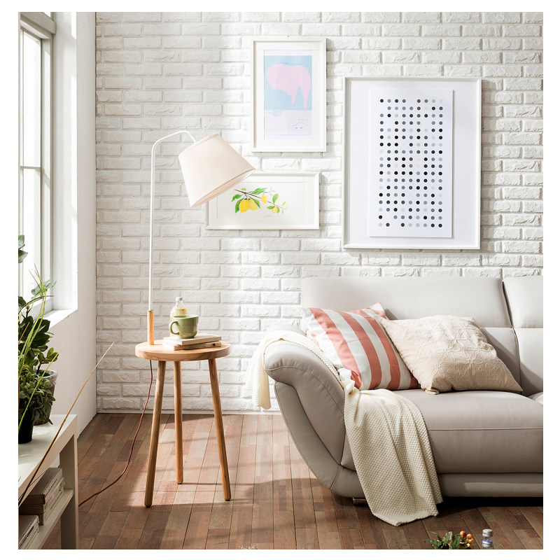 茶几落地灯实木客厅卧室床头灯创意北欧遥控沙发落地台灯简约原木