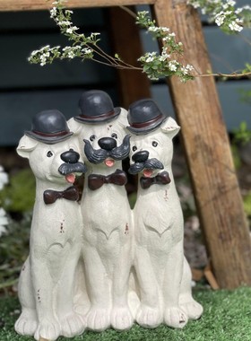 户外摆件a落地狗狗户外庭院花园阳台客厅桌面网红布置摆设美式装