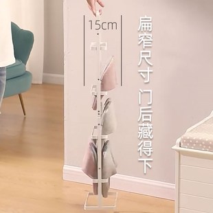 入户倾斜式门后极窄极薄斜放式简单厕所凉拖鞋架钢架结实牢固铁架