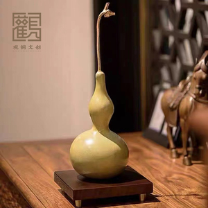 文创礼品铜葫芦摆件天然家居装饰品客厅办公室桌面吉祥礼物摆设