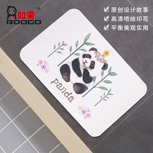 小众高货如果产地货源 硅藻土吸水脚垫 卡通动物硅藻泥浴室防滑地