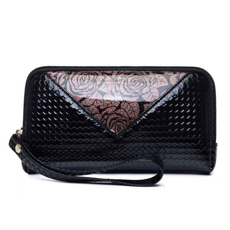 拉链钱包女士手拿包2025上新漆皮亮面手包简约小包包豹纹手新款,箱包皮具/热销女包/男包,钱包,淘宝优惠券,粉丝福利购,淘宝优惠卷