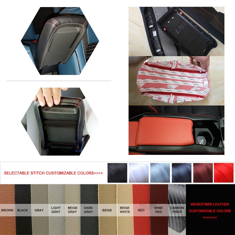 Car Accessories Microfiber Leather Center Console Lid Armres