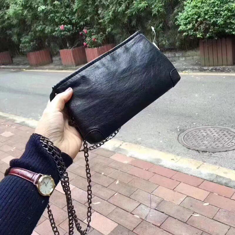 夏百搭水洗羊纹皮软面链条迷你小包手机I包潮流手拿包休闲单肩斜
