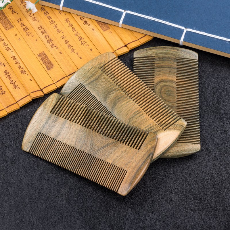 篦子虱子梳密齿绿檀木梳子细齿免费刻字去头屑篦子梳绿檀篦子
