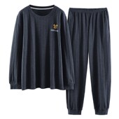 睡衣春秋季 男生大码 长袖 男士 长裤 2024年新款 休闲家居服套装