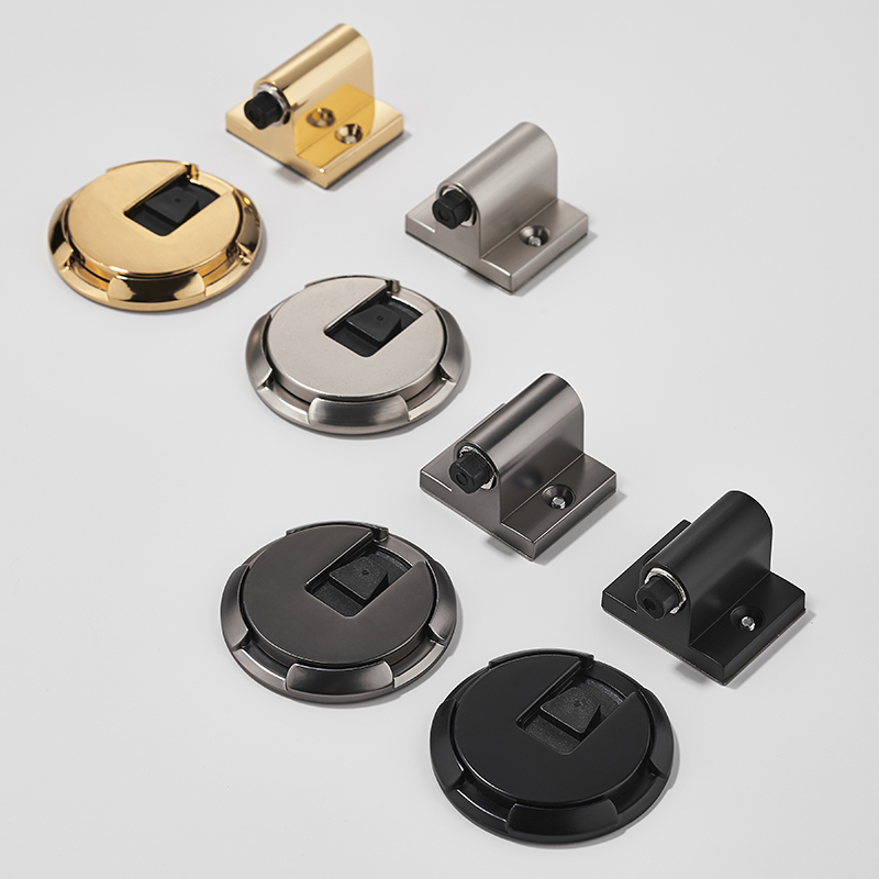 机械防风地吸防撞免打孔门吸卫生间门碰隐形门阻卧U室房门黑色推