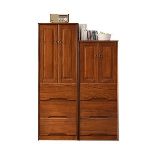 全实木衣柜家用卧室小户型五斗柜儿童挂衣橱60cm立柜储物收纳柜子